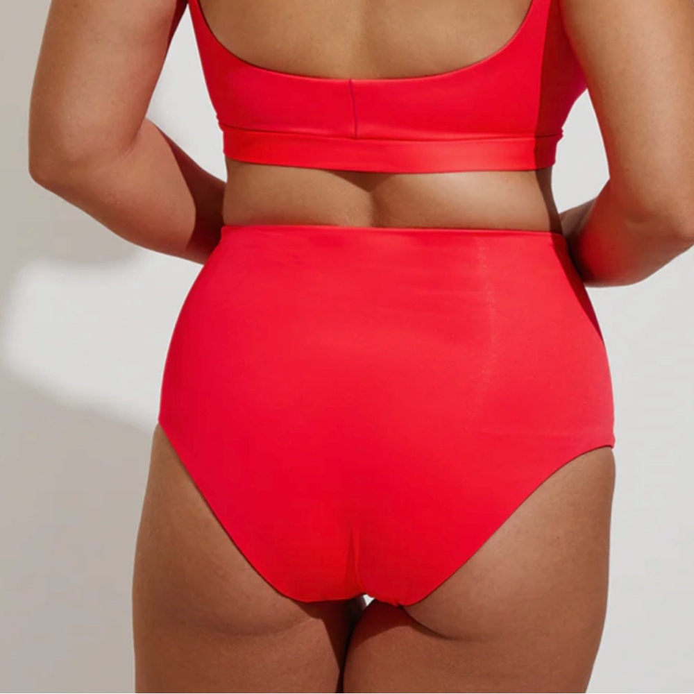Left on Friday Hi Hi Bikini Bottom Neon Red (Rescue) size Medium BNWT